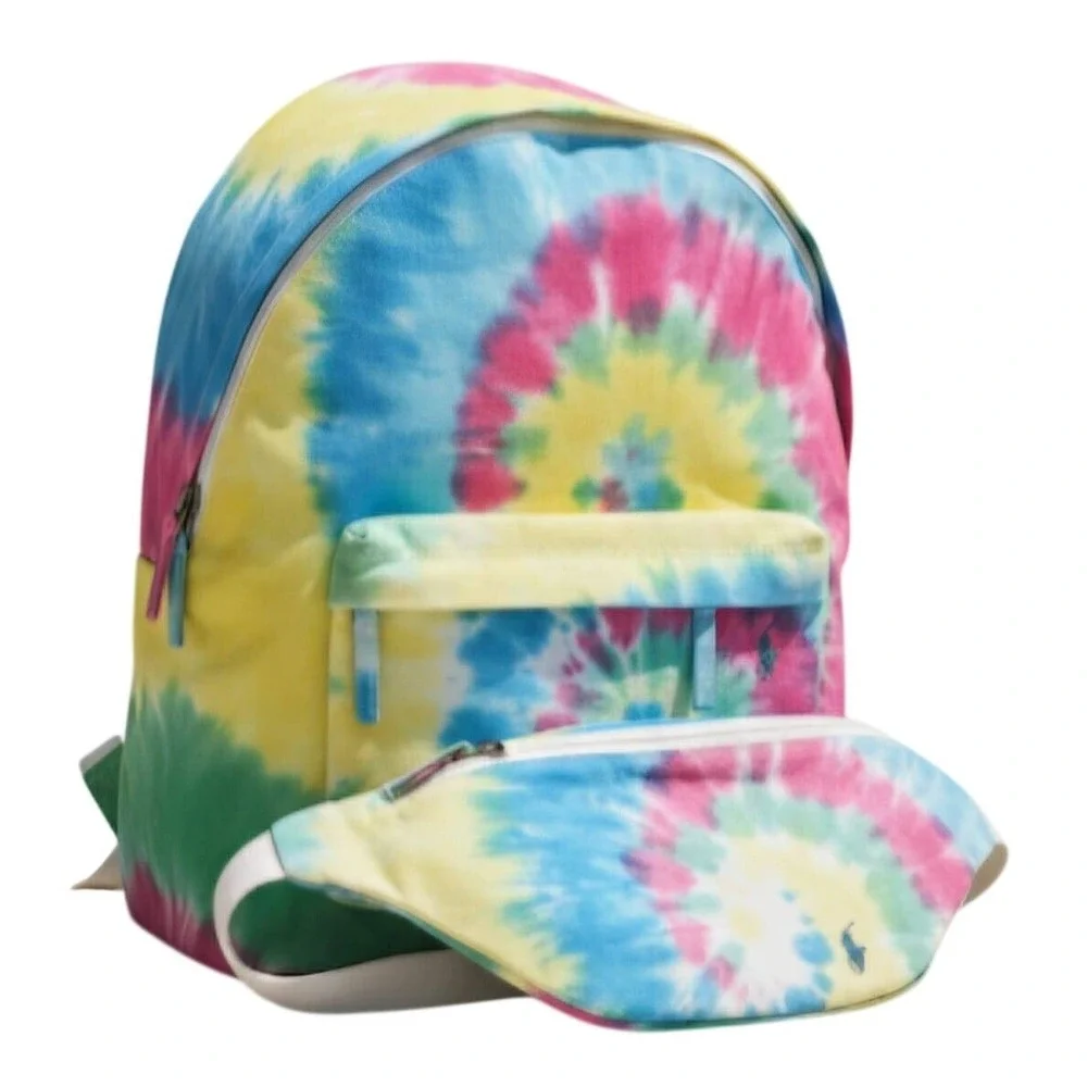 Polo Ralph Lauren Tie Dye Backpack Fanny Pack Set Travel School‎ Bag NEW